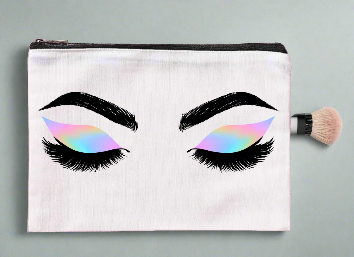 ✨ Holographic Dreams – Canvas Makeup Bag