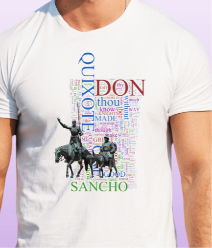 Don Quijote & Sancho – Literary Word Art Tee