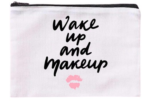 Wake Up and Makeup – Canvas Makeup Bag