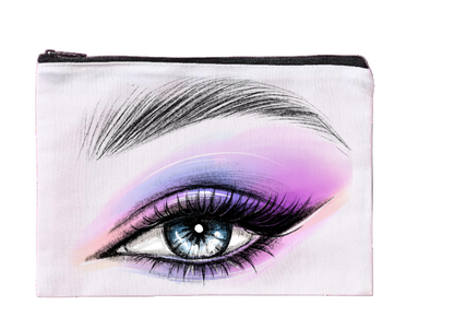 💜 Violet Gaze – Canvas Makeup Bag