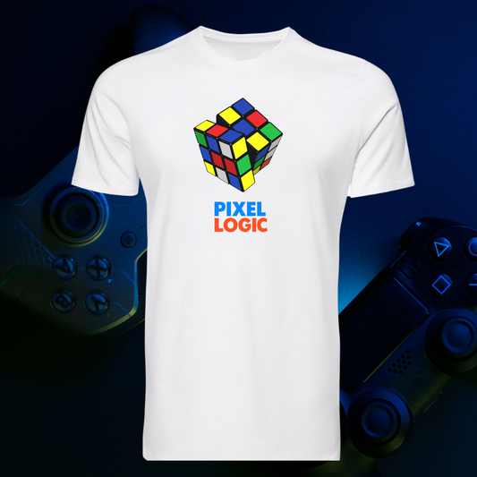Pixel Logic – Retro Rubik’s Cube Shirt